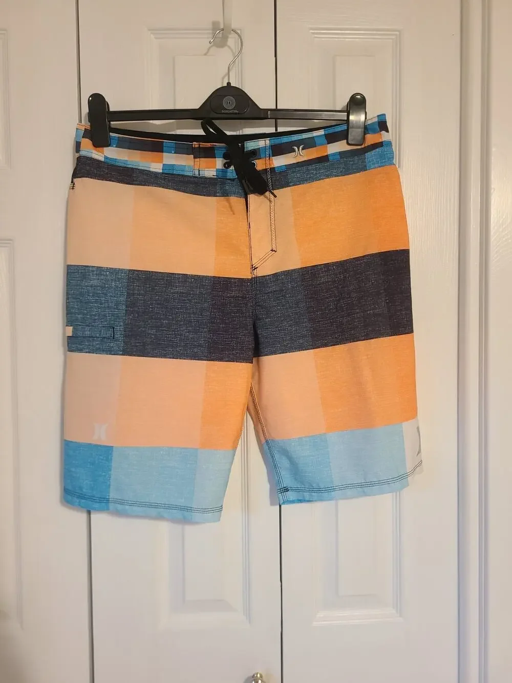 Hurley size 34 men's striped swimming trunks